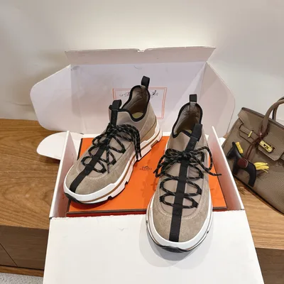 Hermes 26SS Classic British Spliced Leather Shoes