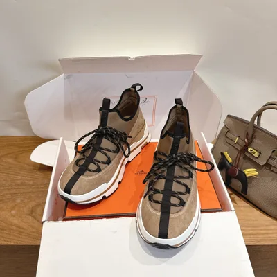 Hermes 26SS Classic British Spliced Leather Shoes