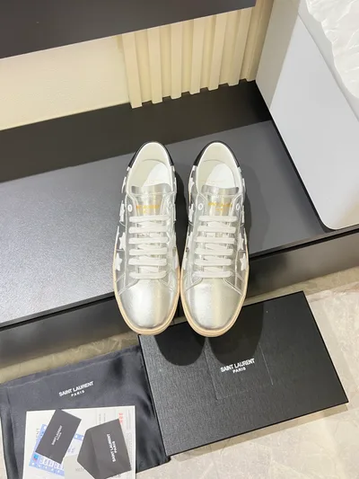 Saint Laurent YSL Embroidered Logo Casual Shoes