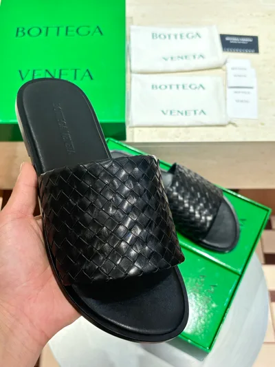 BV Men's Genuine Leather Sole Slippers
