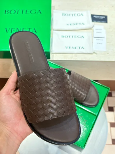 BV Men's Genuine Leather Sole Slippers
