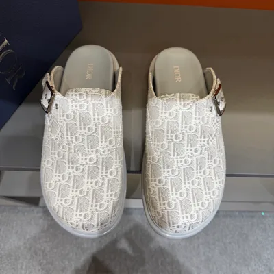 Dior Oblique Print Closed-Toe Mules
