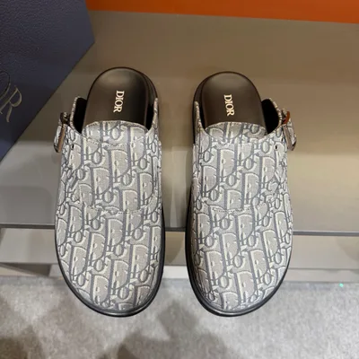 Dior Oblique Print Closed-Toe Mules