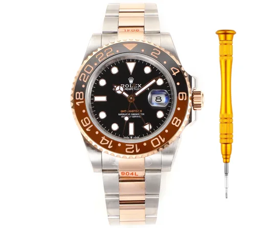 SJ Edition Two-Tone 1650 Full Gold 1700 C Factory Breakthrough GMT (Coca-Cola) One-Piece Red-Blue Ceramic Bezel